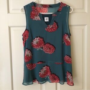 Cabi Size M Women’s Sleeveless Floral Blouse Lined Style 3445 Floral